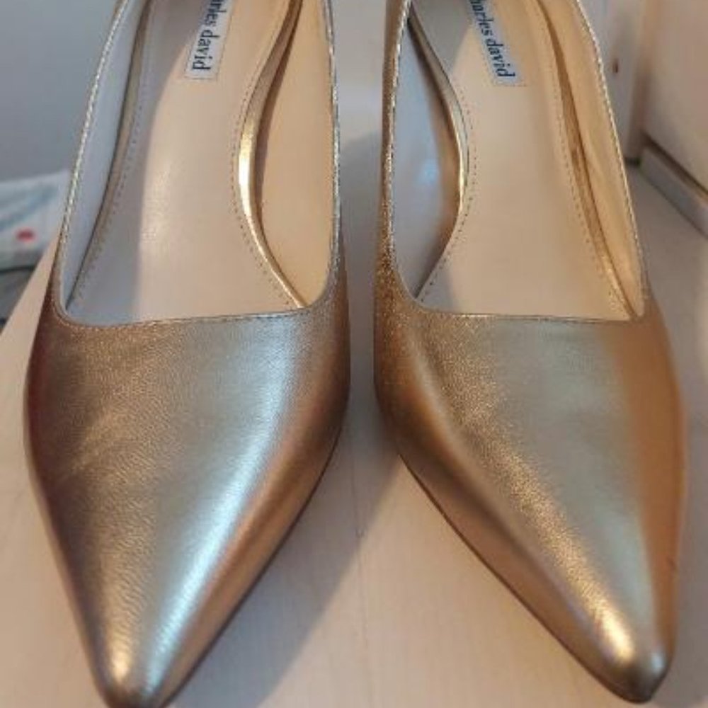NWOB Charles David Gold Stiletto Pumps